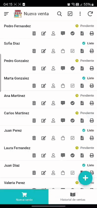 Estadísticas de cliente