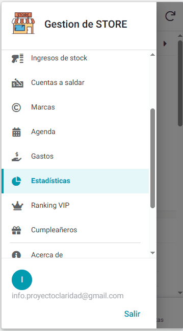 Panel de estadísticas